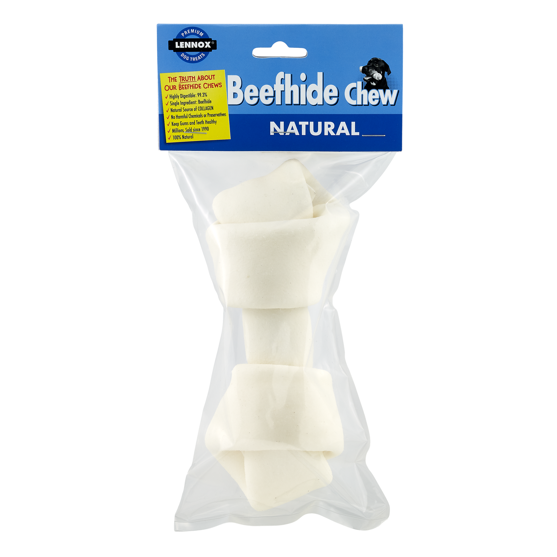 Lennox Premium Knotted White Bone 6 7Inch Dog Treats Premium - main product image