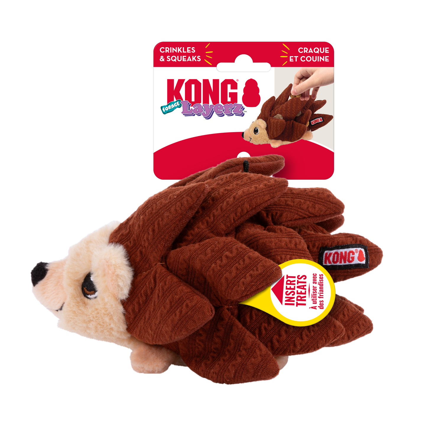KONG Layerz Hedgehog Plush Dog Toy Durable Play - main product image