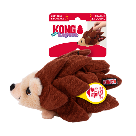 KONG Layerz Hedgehog Plush Dog Toy Durable Play - main product image
