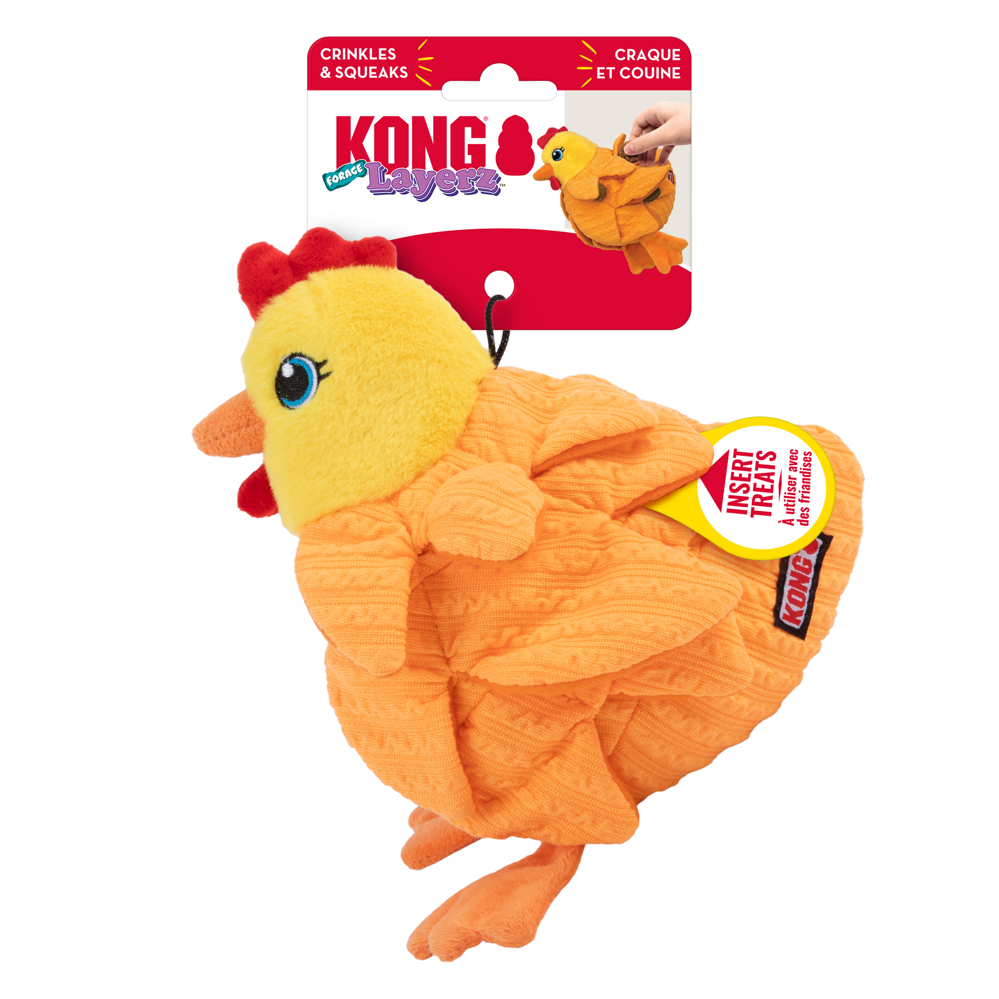KONG Layerz Hen Plush Dog Toy Durable Play - main product image