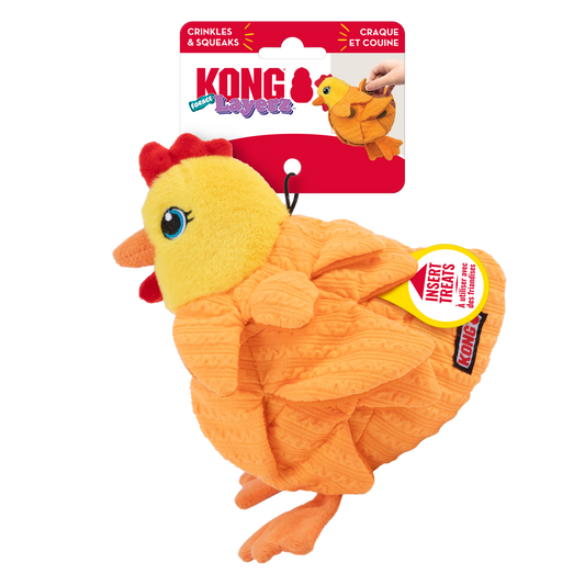 KONG Layerz Hen Plush Dog Toy Durable Play - main product image