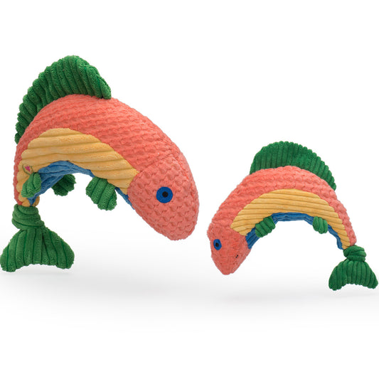 Dog Toy Raucous Rainbow Trout Knottie Plush Toy for Comfort main product image for dogs and cats