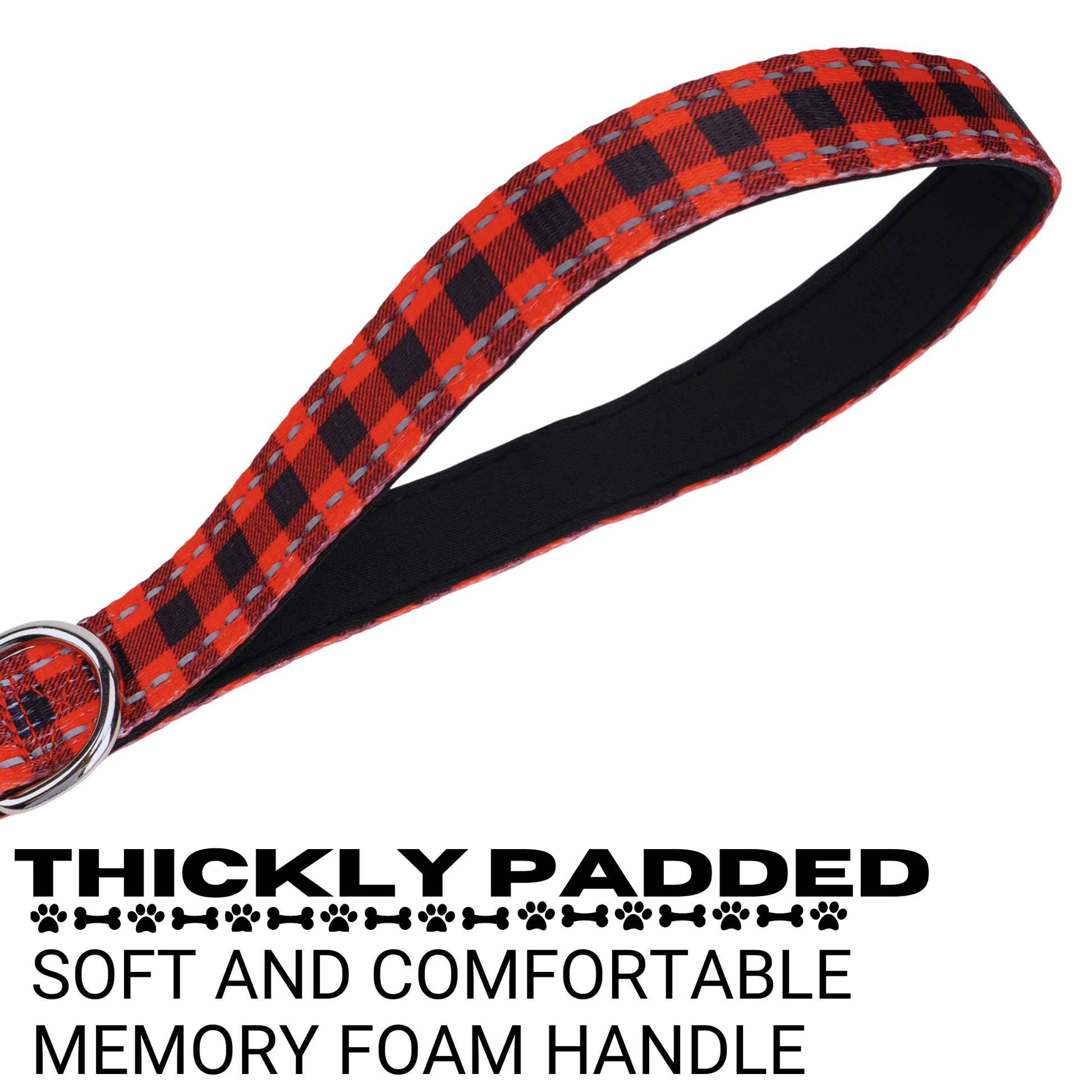 Dog Leash Red Plaid Leash by EcoBark Buffalo Check Padded - gallery product image for dog leash