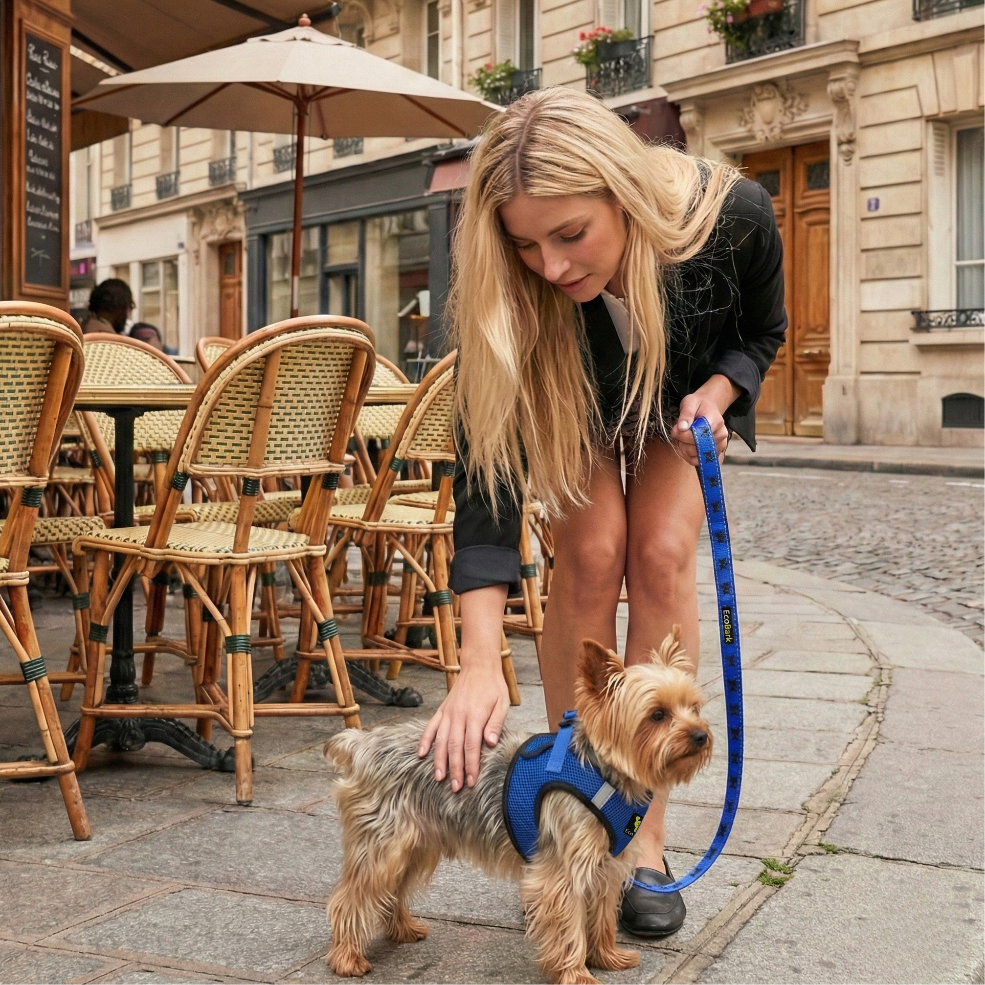 Dog Leash EcoBark Blue Leash- Padded Comfort Grip Leash 4ft - gallery product image for dog leash