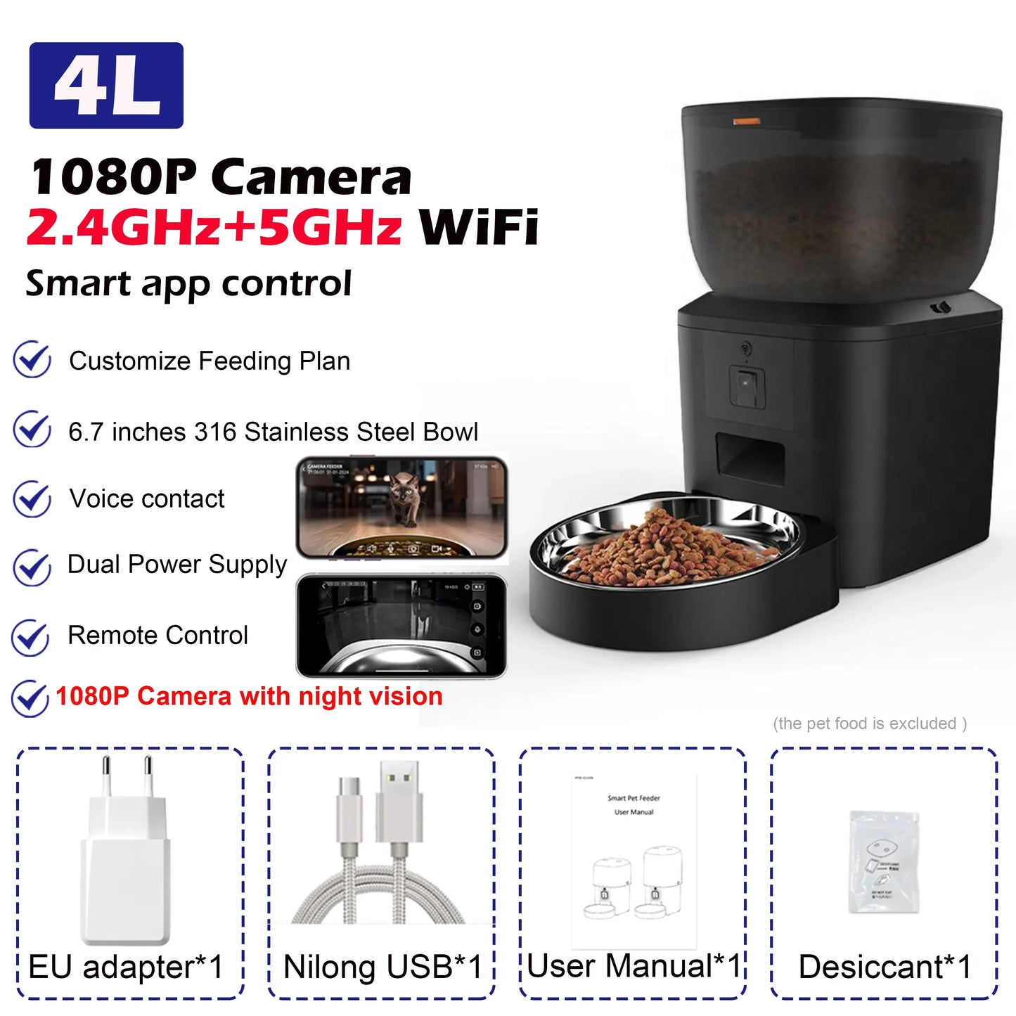 Cat Food Furpipi 8L Smart Automatic Feeders with 1080P HD main product image for dogs and cats