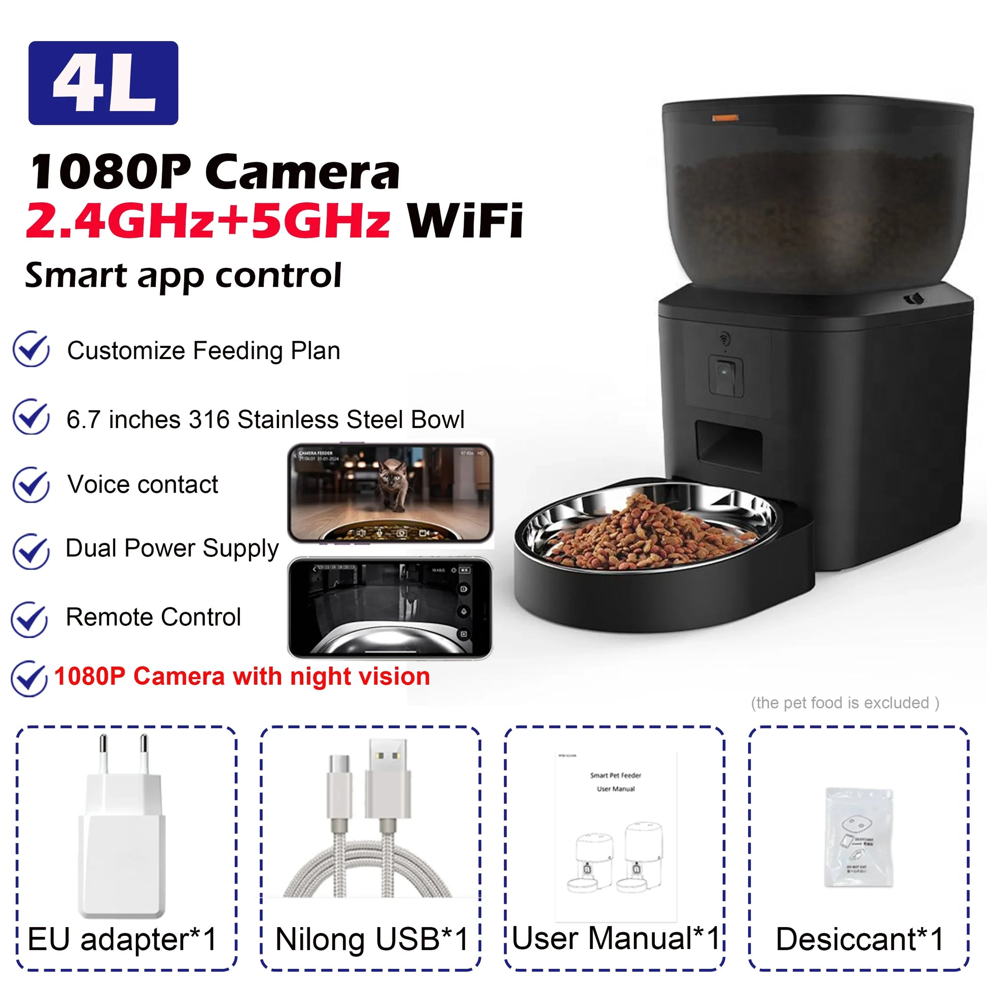 Cat Food Furpipi 8L Smart Automatic Feeders with 1080P HD main product image for dogs and cats