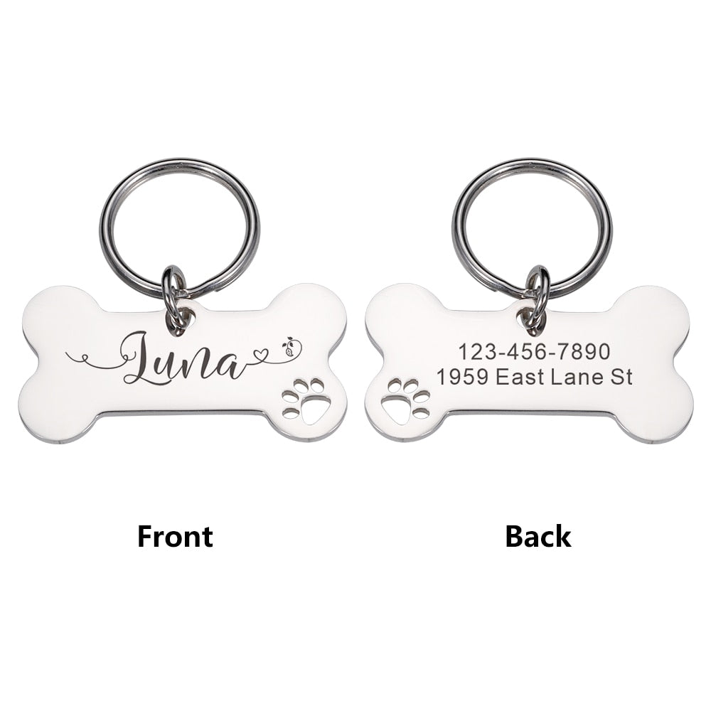 Personalized Pet Cat Dog Tags Shiny Steel Free Engraving Dog - main product image