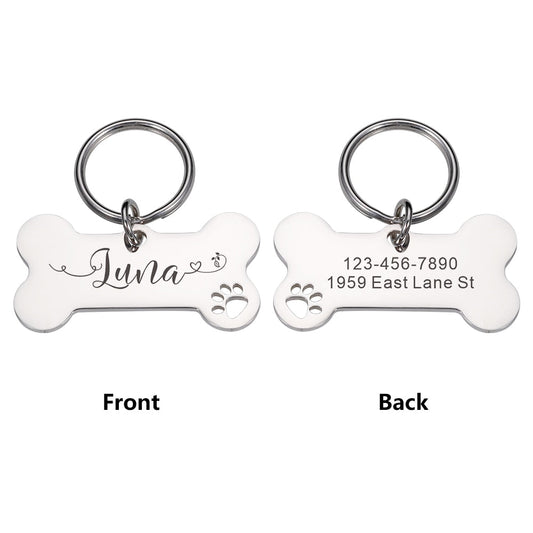 Personalized Pet Cat Dog Tags Shiny Steel Free Engraving Dog - main product image