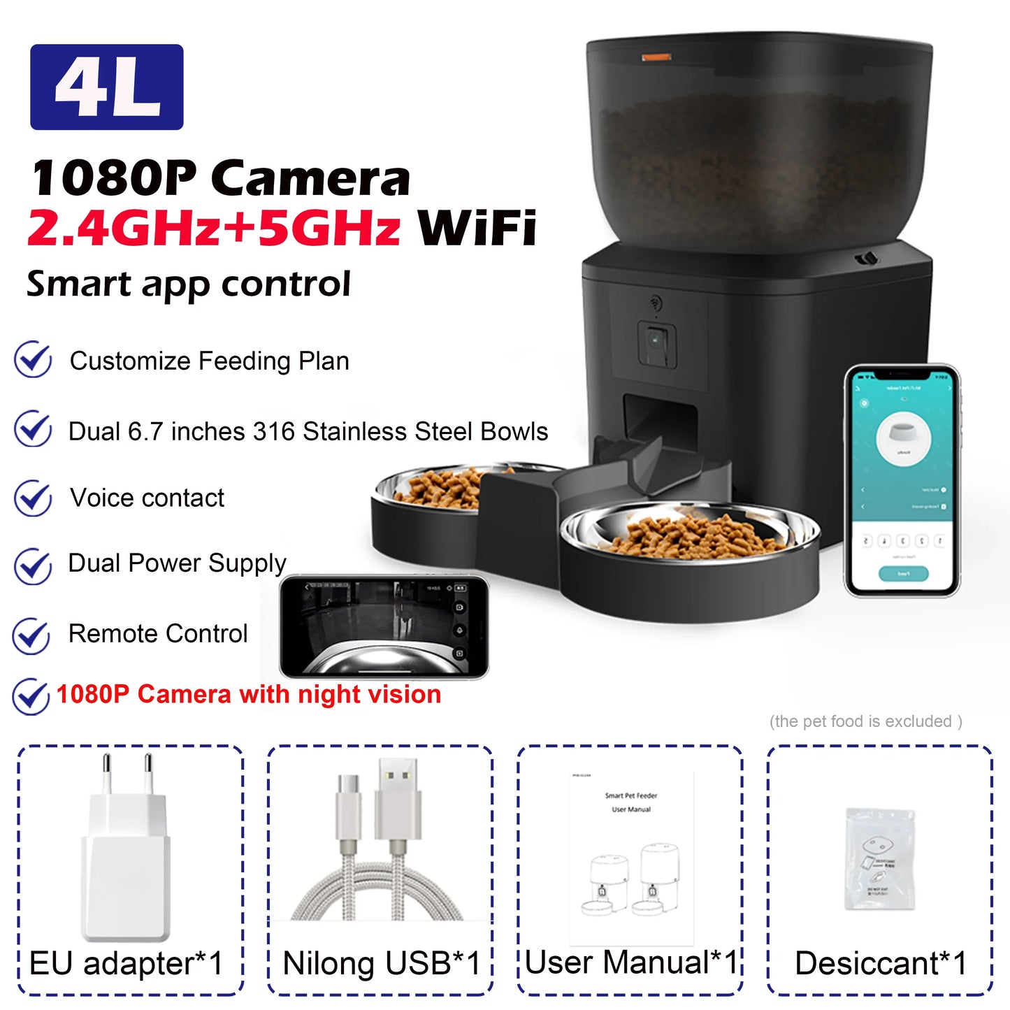 Cat Food Furpipi 8L Smart Automatic Feeders with 1080P HD main product image for dogs and cats