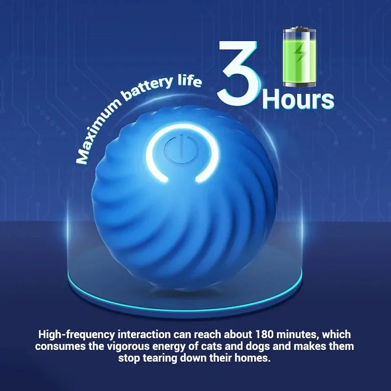 Dog Toy Ball Automatic Moving Bouncing Rolling Ball USB Smart puppy Interactive Dog Chew Toy Ball - close up view