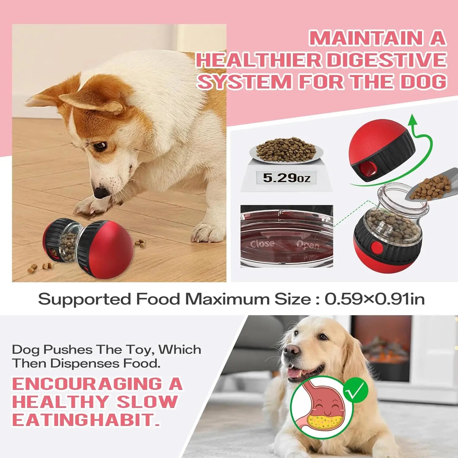 Dog Puzzle Toy Elliptical Track Rolling Increase Intelligence Ball Leaky Food Develop Good Habits Durable Interactive Pet Toy