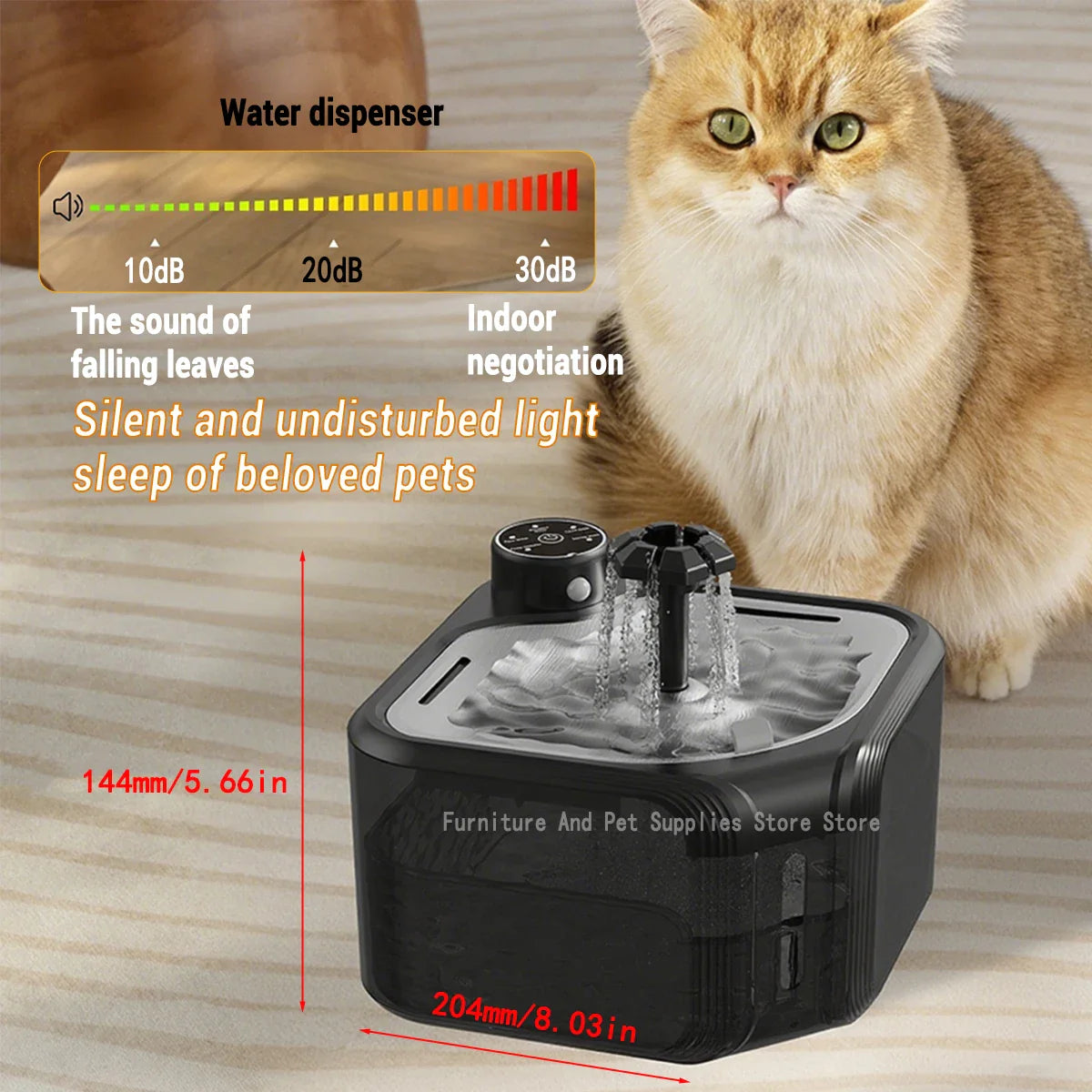 Cat Water Fountain Wireless Drinking Fountain 3600mAh 2800ML main product image for dogs and cats