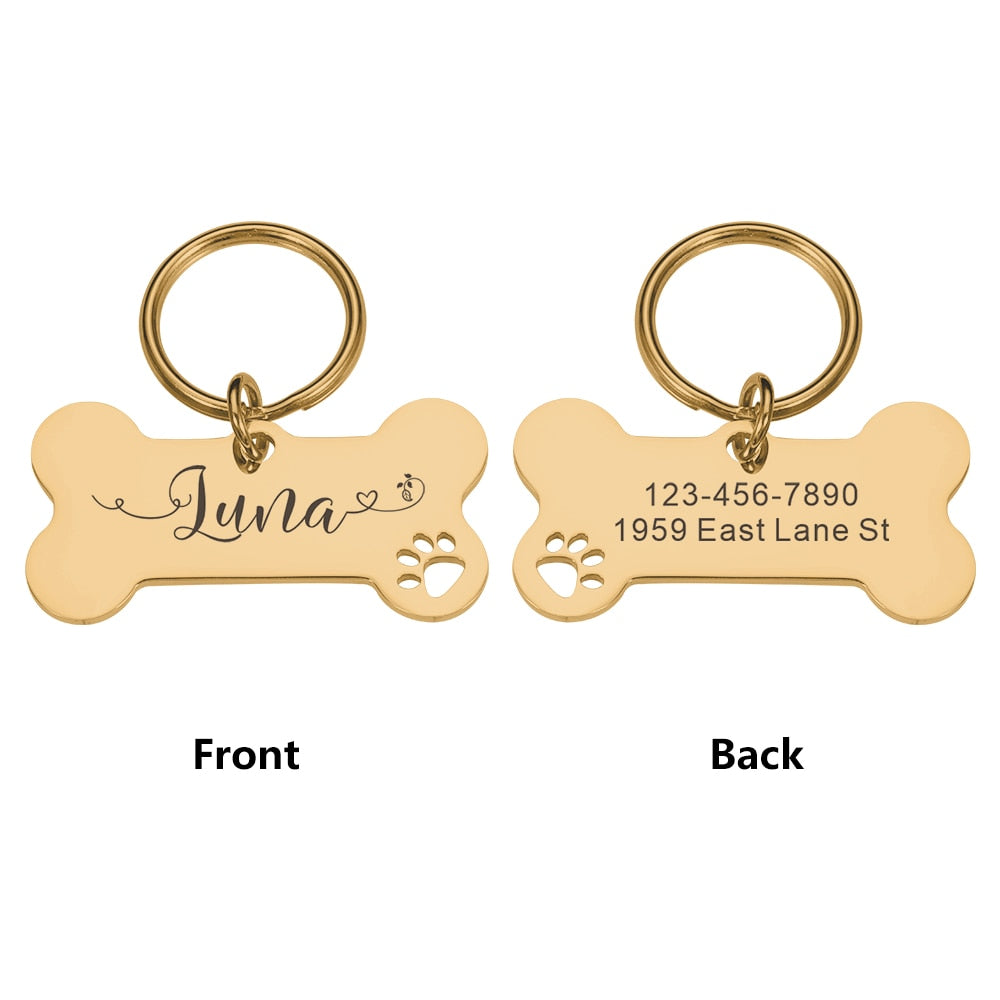 Personalized Pet Cat Dog Tags Shiny Steel Free Engraving Dog - lifestyle view