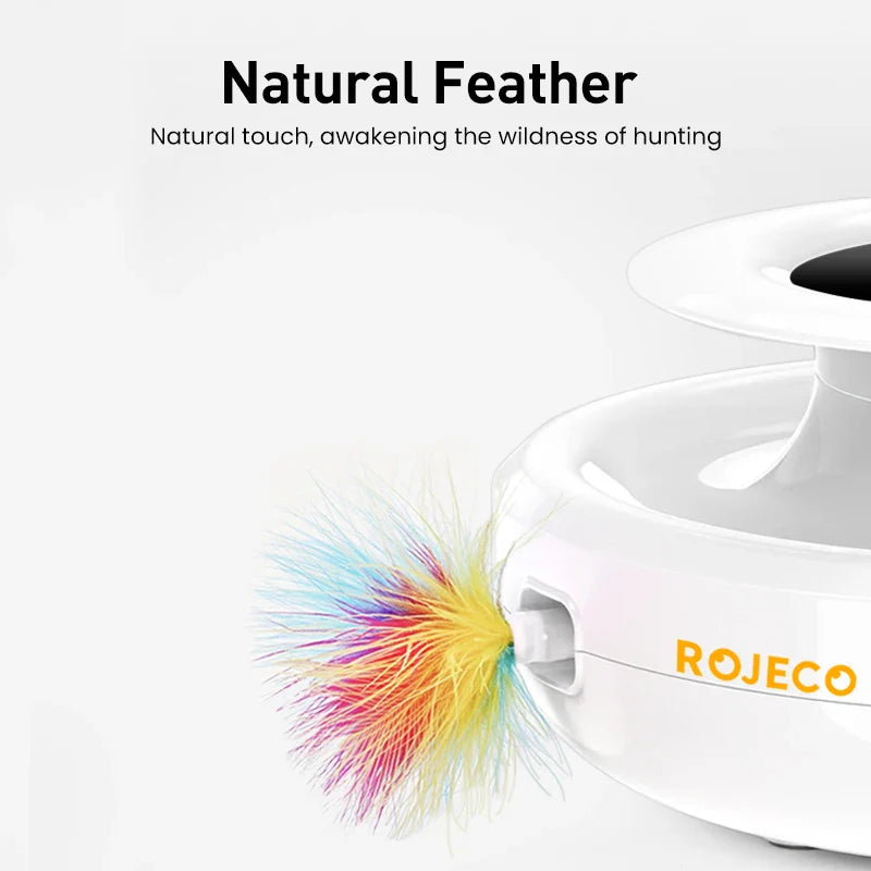 2 in 1 Smart Cat Toys Automatic Feather Fun Ball Toy Set For Cat Dog 5 Modes Electronic Interactive Pet Toy Accessories - gal