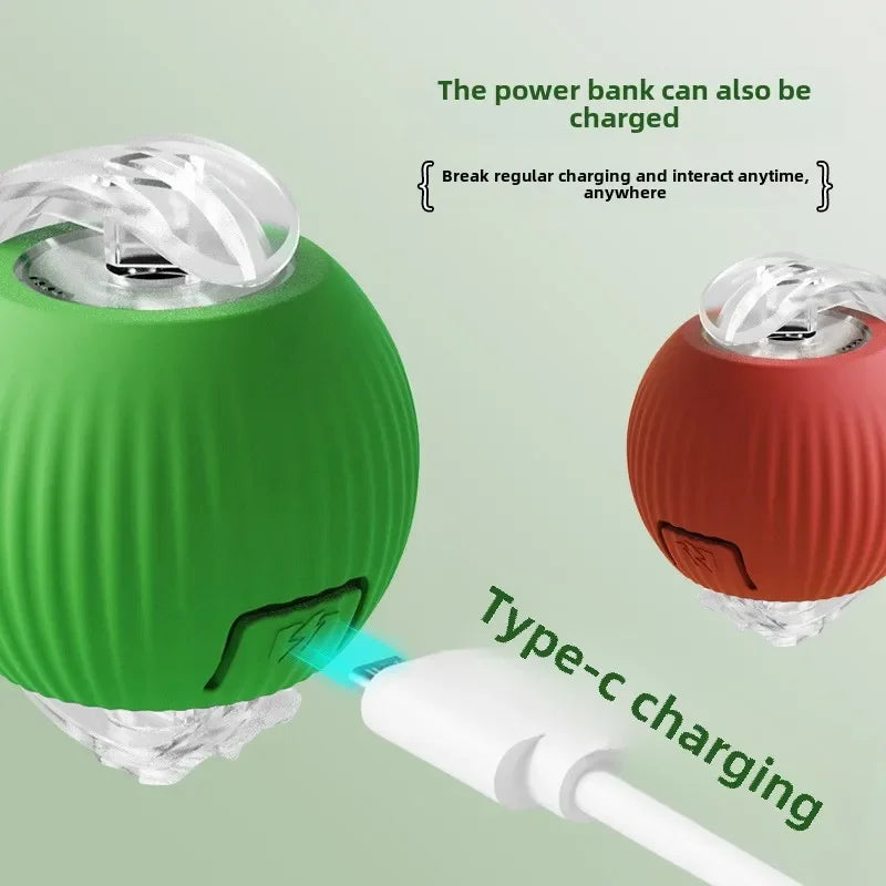 Rechargeable Smart Pet Interactive Automatic Rolling Ball Toy Cats Pet Products New Electric Dog Ball Toy Simulated Tail For