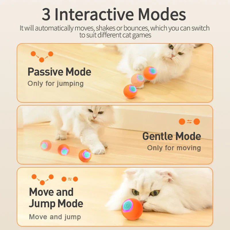Cat Toys Smart Interactive Cat Bouncing Ball Automatic Rolling Ball Training Self-moving Electric Toy Dog Pet Accessories - l