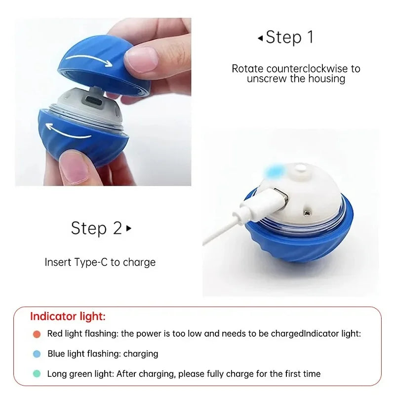 Dog Toy Ball Automatic Moving Bouncing Rolling Ball USB Smart puppy Interactive Dog Chew Toy Ball - detail view