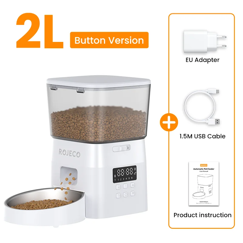 Cat Food Automatic Feeder Button Version Auto Food main product image for dogs and cats