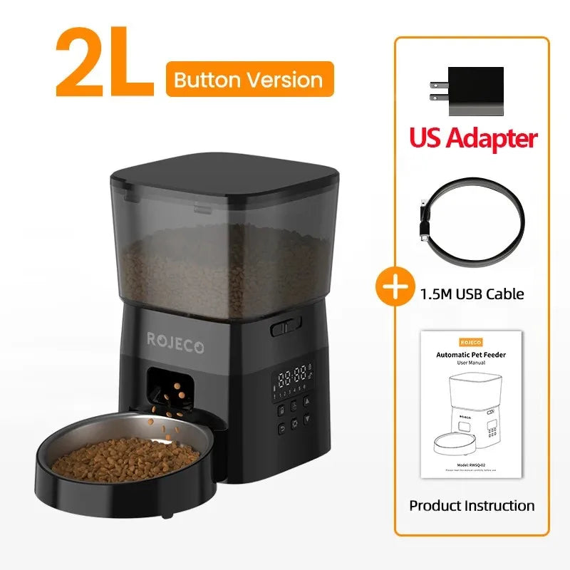 Cat Food Automatic Feeder Button Version Auto Food main product image for dogs and cats