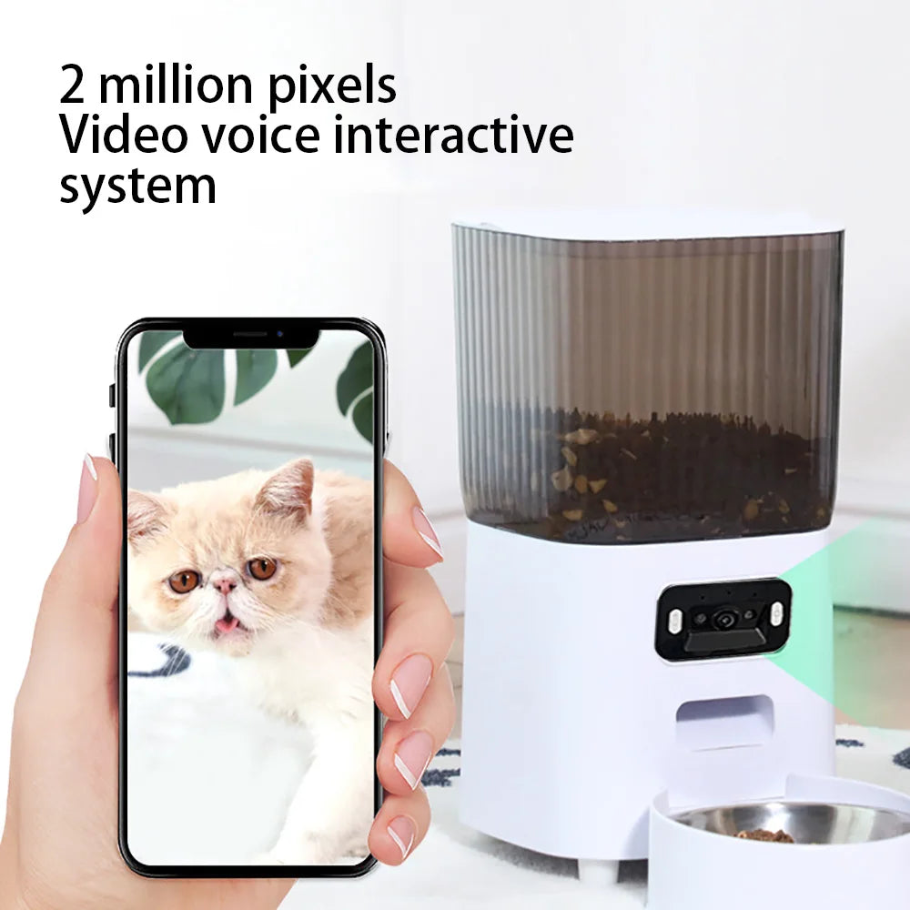 Cat Food 5L Double Bowls Smart Automatic Feeder With Camera main product image for dogs and cats