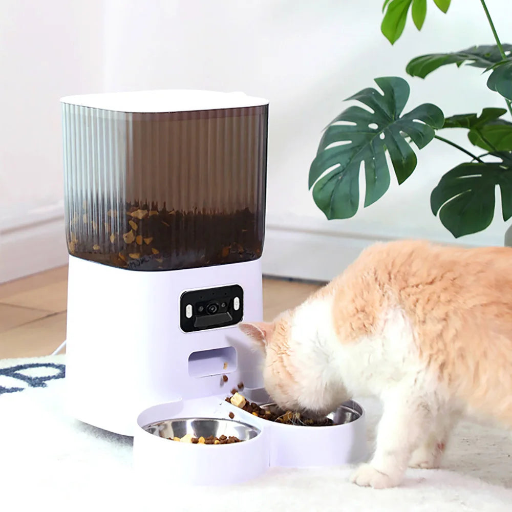 Cat Food 5L Double Bowls Smart Automatic Feeder With Camera main product image for dogs and cats