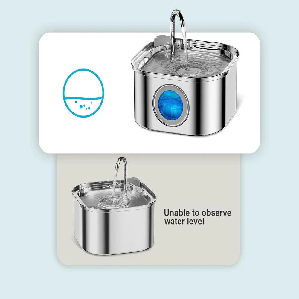Cat Water Fountain Stainless Steel Drinking Fountain for Clean Routines main product image for dogs and cats