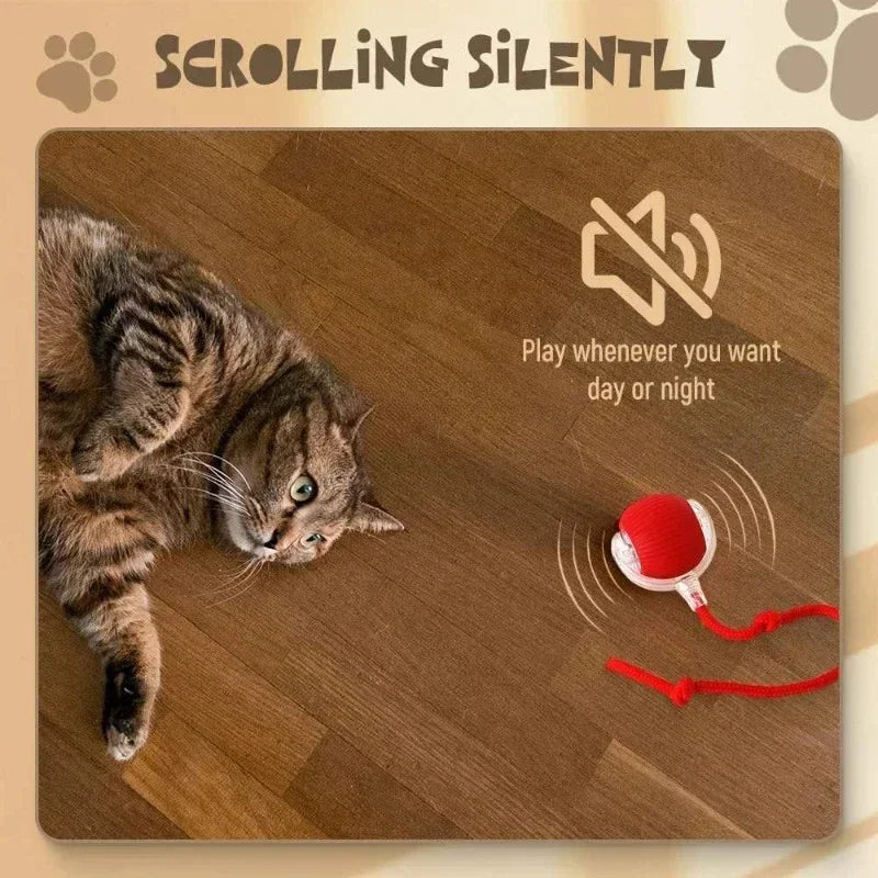 Rechargeable Smart Pet Interactive Automatic Rolling Ball Toy Cats Pet Products New Electric Dog Ball Toy Simulated Tail For