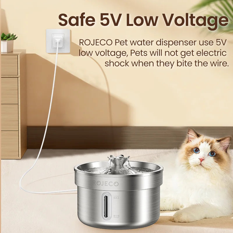 Cat Water Fountain Stainless Steel Drinking Fountain for Comfort main product image for dogs and cats