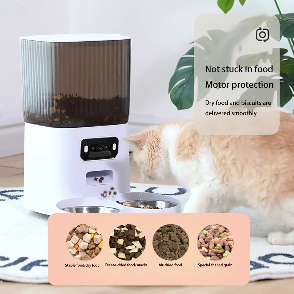 Cat Food 5L Double Bowls Smart Automatic Feeder With Camera main product image for dogs and cats