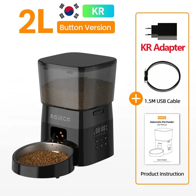 Cat Food Automatic Feeder Button Version Auto Food main product image for dogs and cats