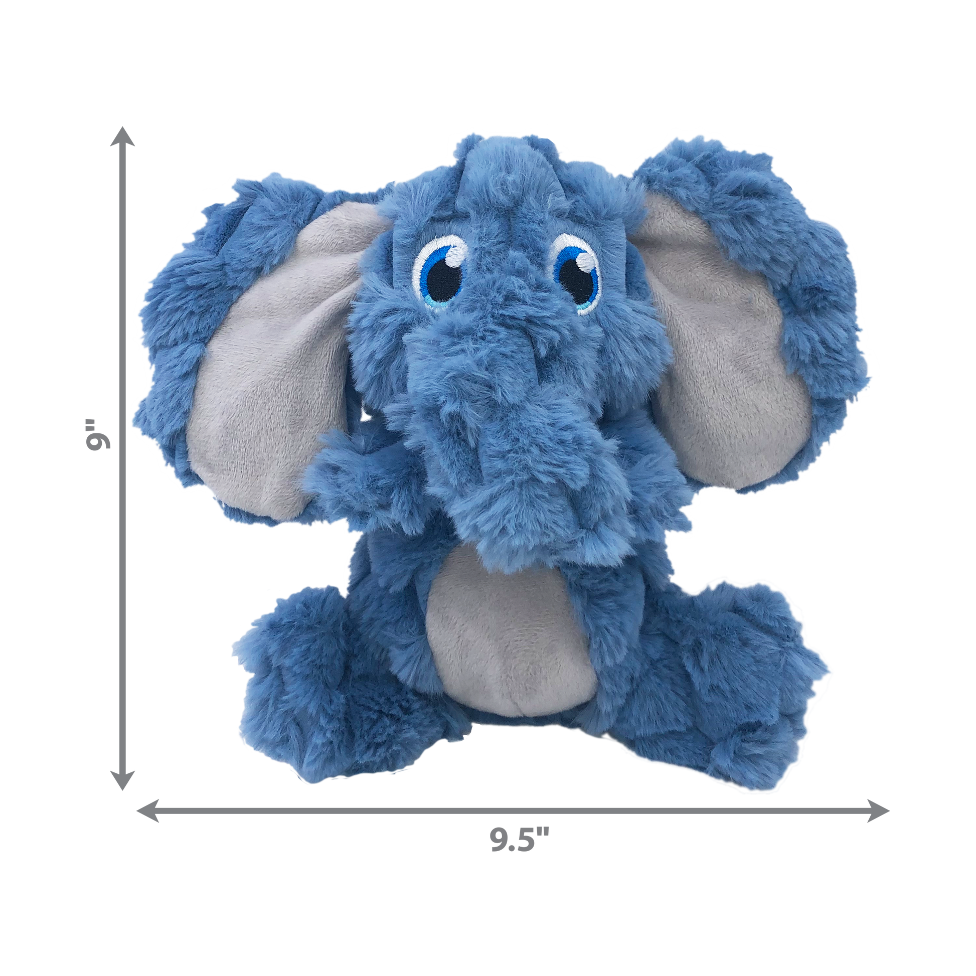 KONG Scrumplez Elephant Medium Plush Dog Toy Durable Play - close up view