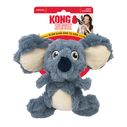 KONG Scrumplez Koala Medium Plush Dog Toy Durable Play - detail view