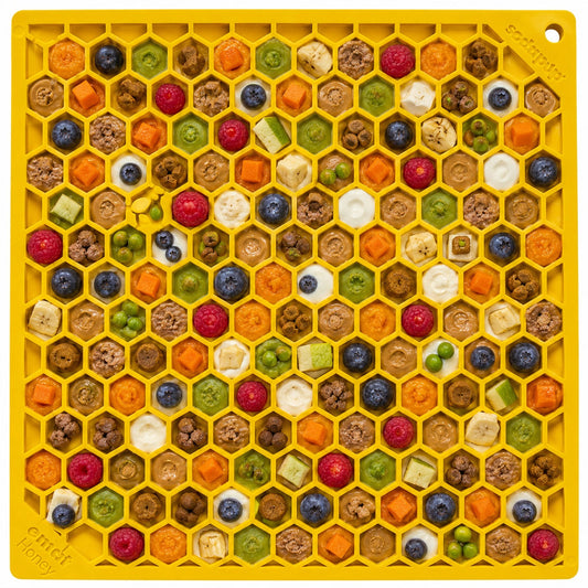 Honeycomb Emat Enrichment Lick Mat For Dogs And Cats Emat - detail view