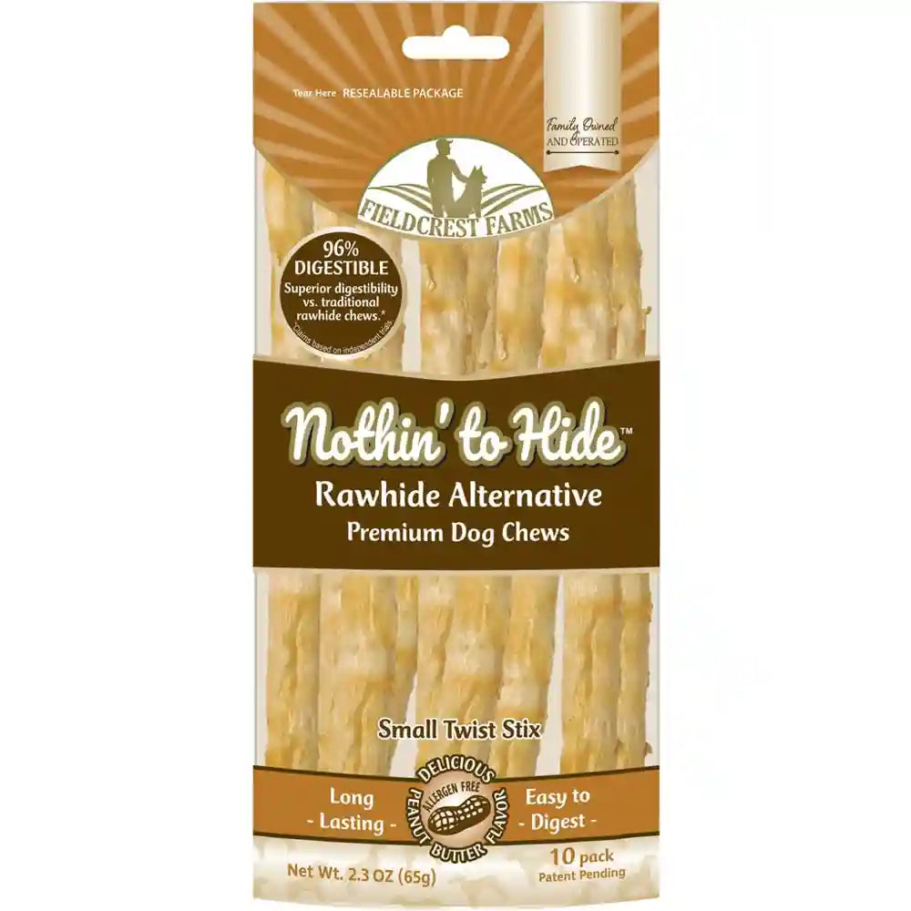 Nothin To Hide Small Twist Stix Peanut Butter 10Ct 2 3Oz Dog - main product image