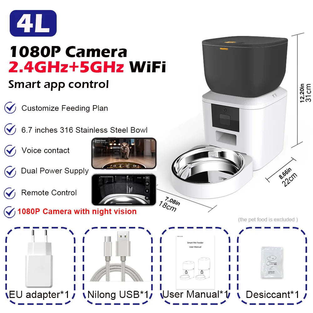Cat Food Furpipi 8L Smart Automatic Feeders with 1080P HD main product image for dogs and cats