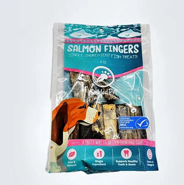 Tickled Pet Salmon Skin Fingers Dog Treats 6Oz Dog Treats - main product image