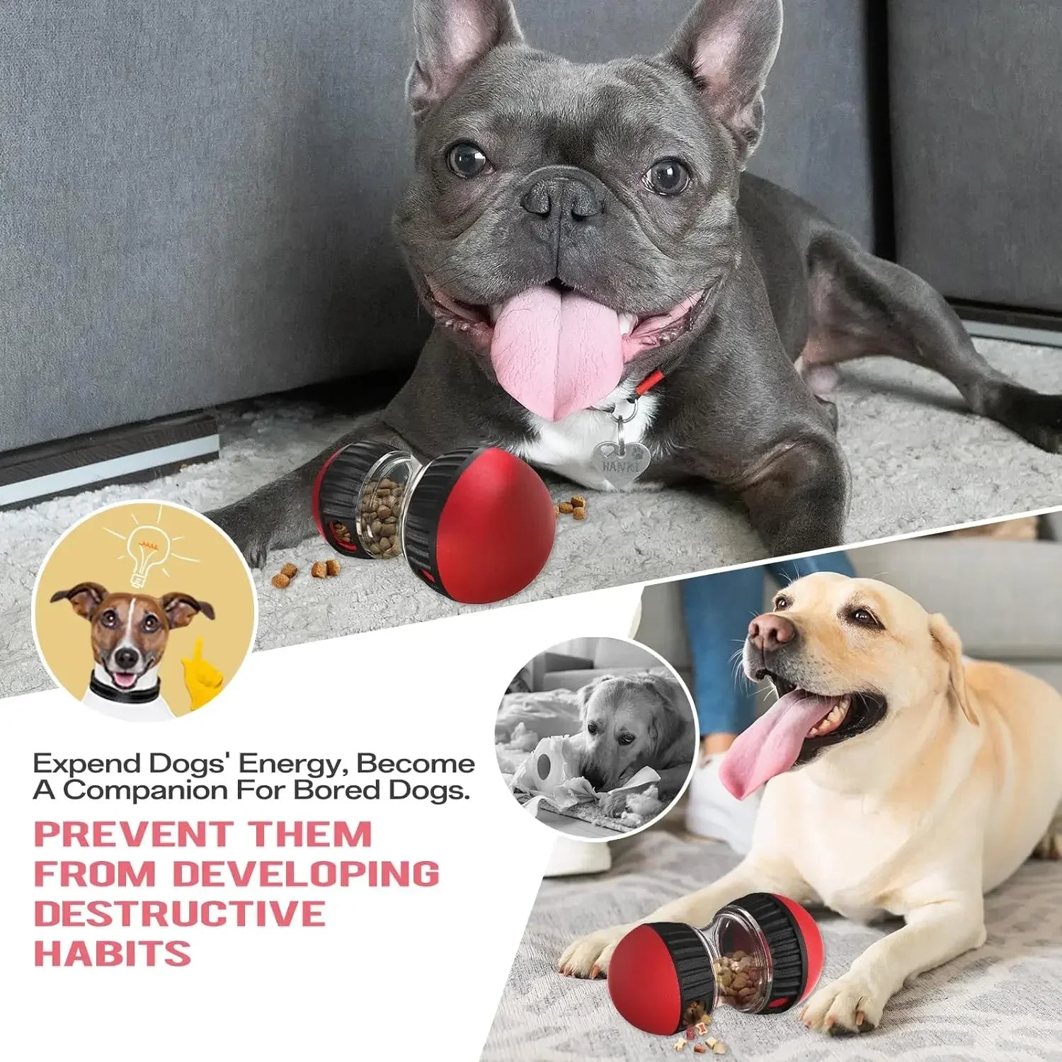 Dog Puzzle Toy Elliptical Track Rolling Increase Intelligence Ball Leaky Food Develop Good Habits Durable Interactive Pet Toy