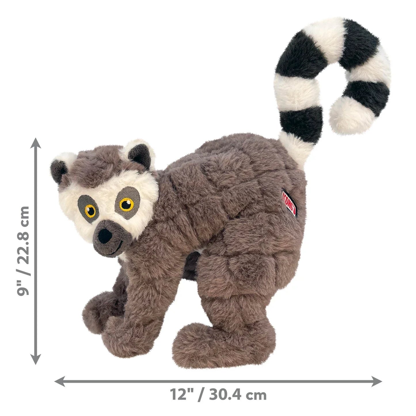 KONG Scampers Lemur Medium For Dogs Plush Dog Toy Durable - close up view