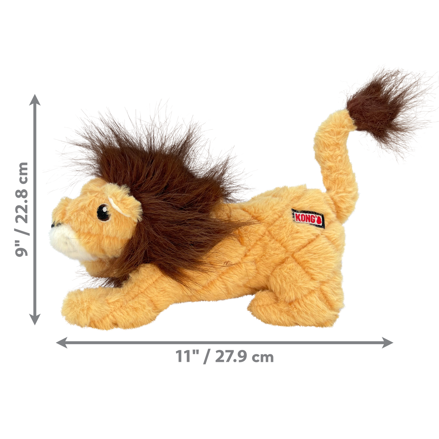 KONG Scampers Lion Medium Plush Dog Toy Durable Play - lifestyle view