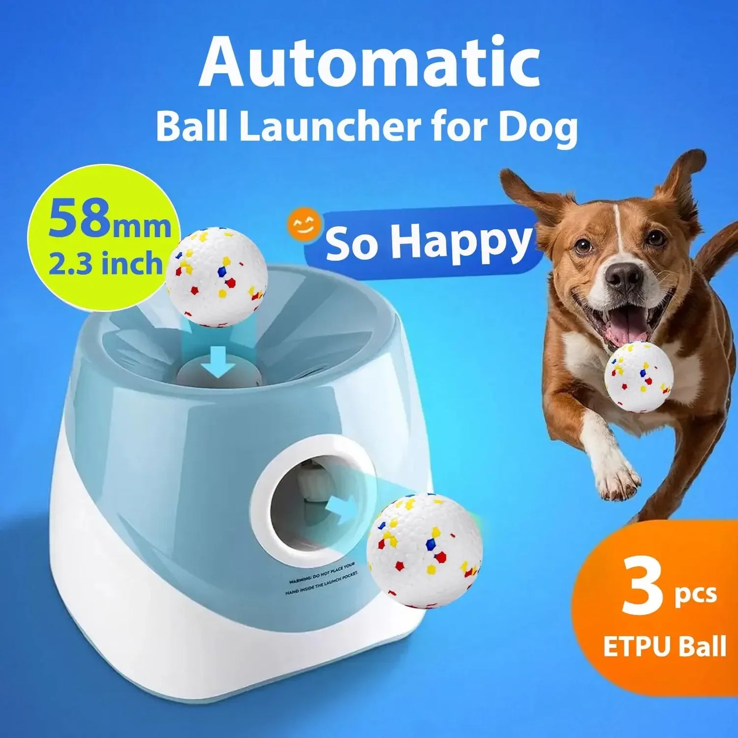 Dog Tennis Ball Launcher Dogs Chase Automatic Toys Automatic Fun Interactive Machine Fun Interactive Catapult Throw Rechargab