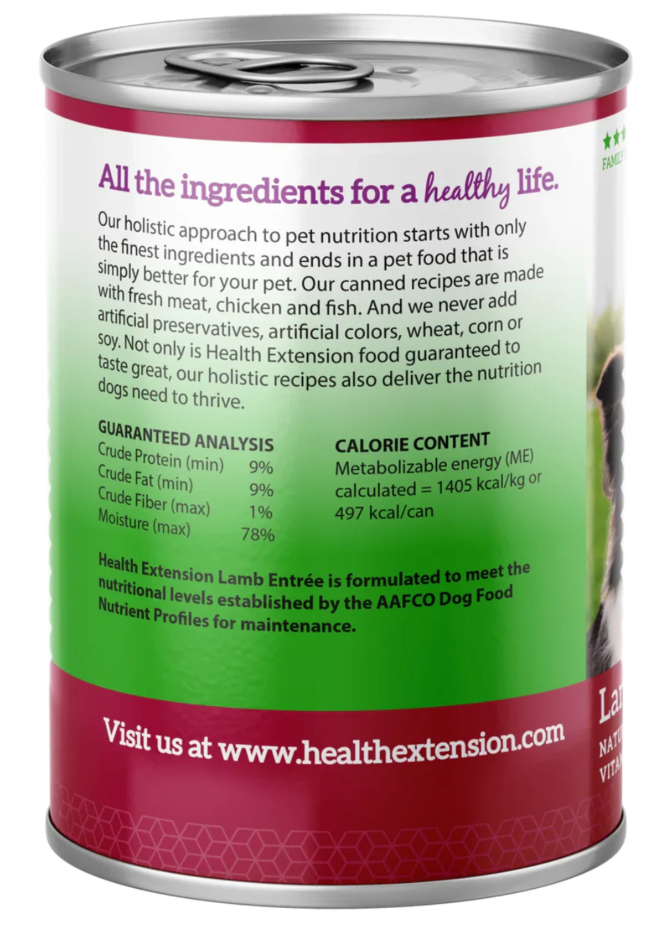 Health Extension All Life Stages Grain Free Lamb Entree Wet - detail view