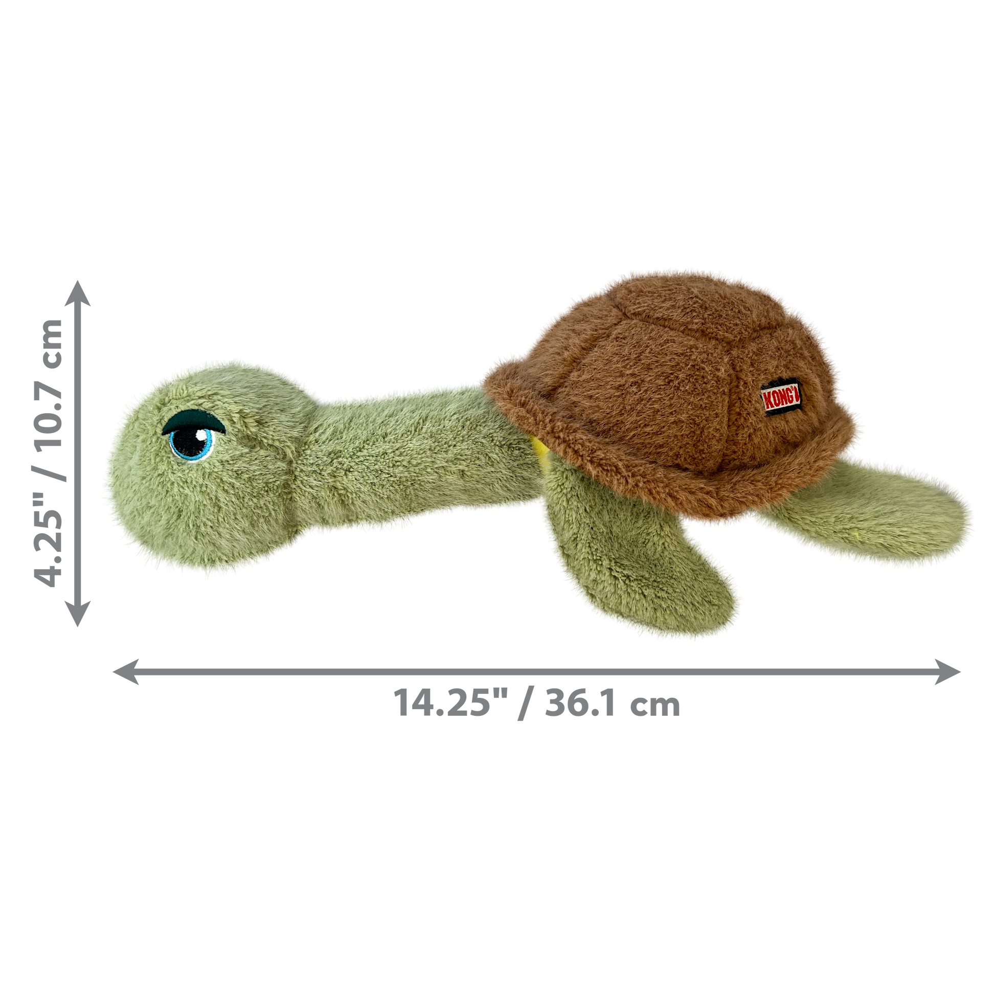 KONG Scruffs Turtle Medium Large Plush Dog Toy Durable Play - lifestyle view