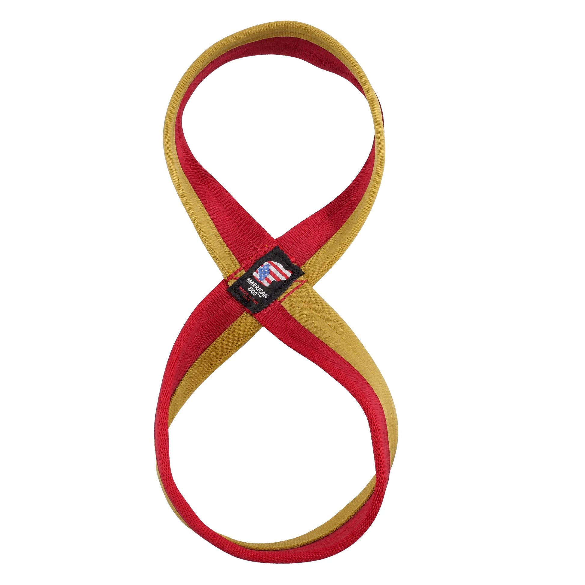 Dog Toy Seatbelt 2 Tone Figure 8 Tug Interactive Plush Chew - detail view