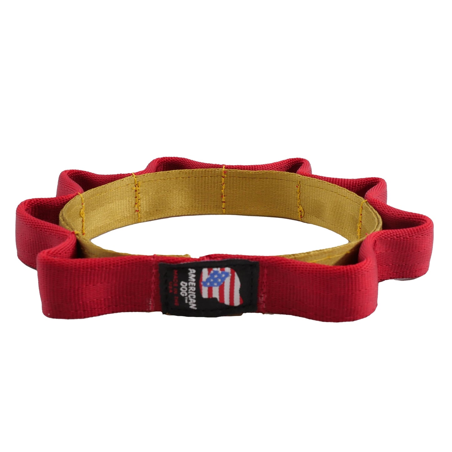 Dog Toy Seatbelt 2 Tone Sprocket Tug Flyer Interactive Plush - lifestyle view