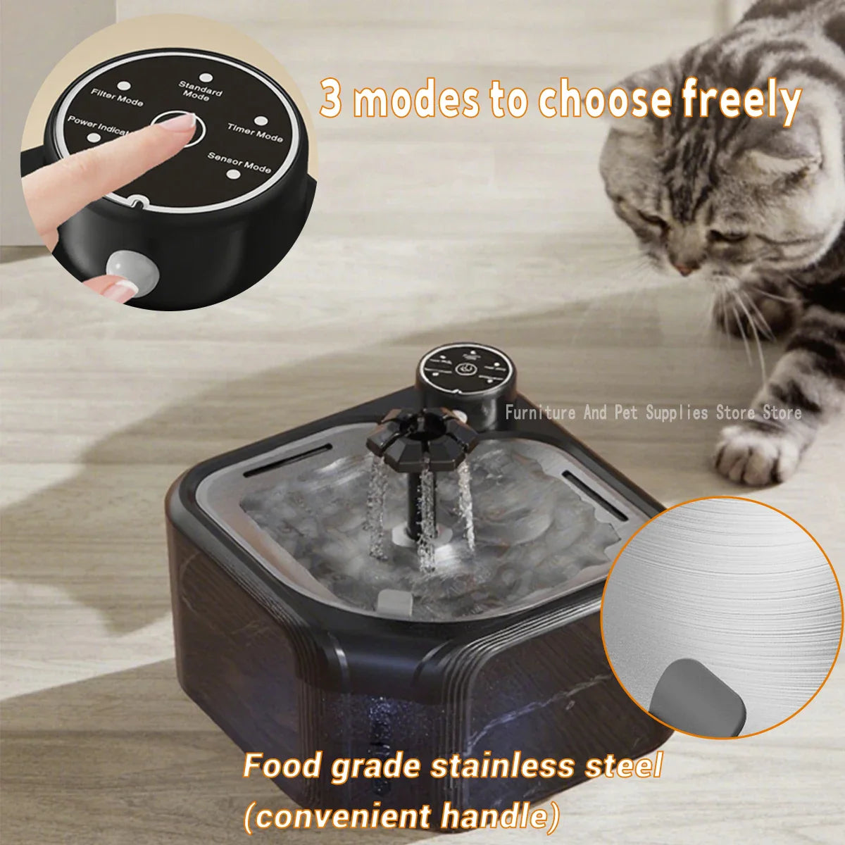 Cat Water Fountain Wireless Drinking Fountain 3600mAh 2800ML main product image for dogs and cats