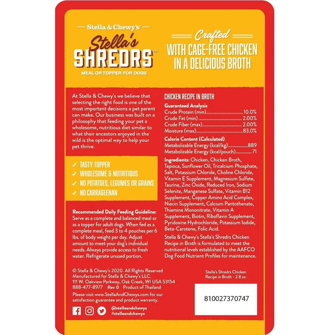 Stella Chewy S Shredrs Chicken Dog Food 2 8Oz Wet Dog Food - detail view