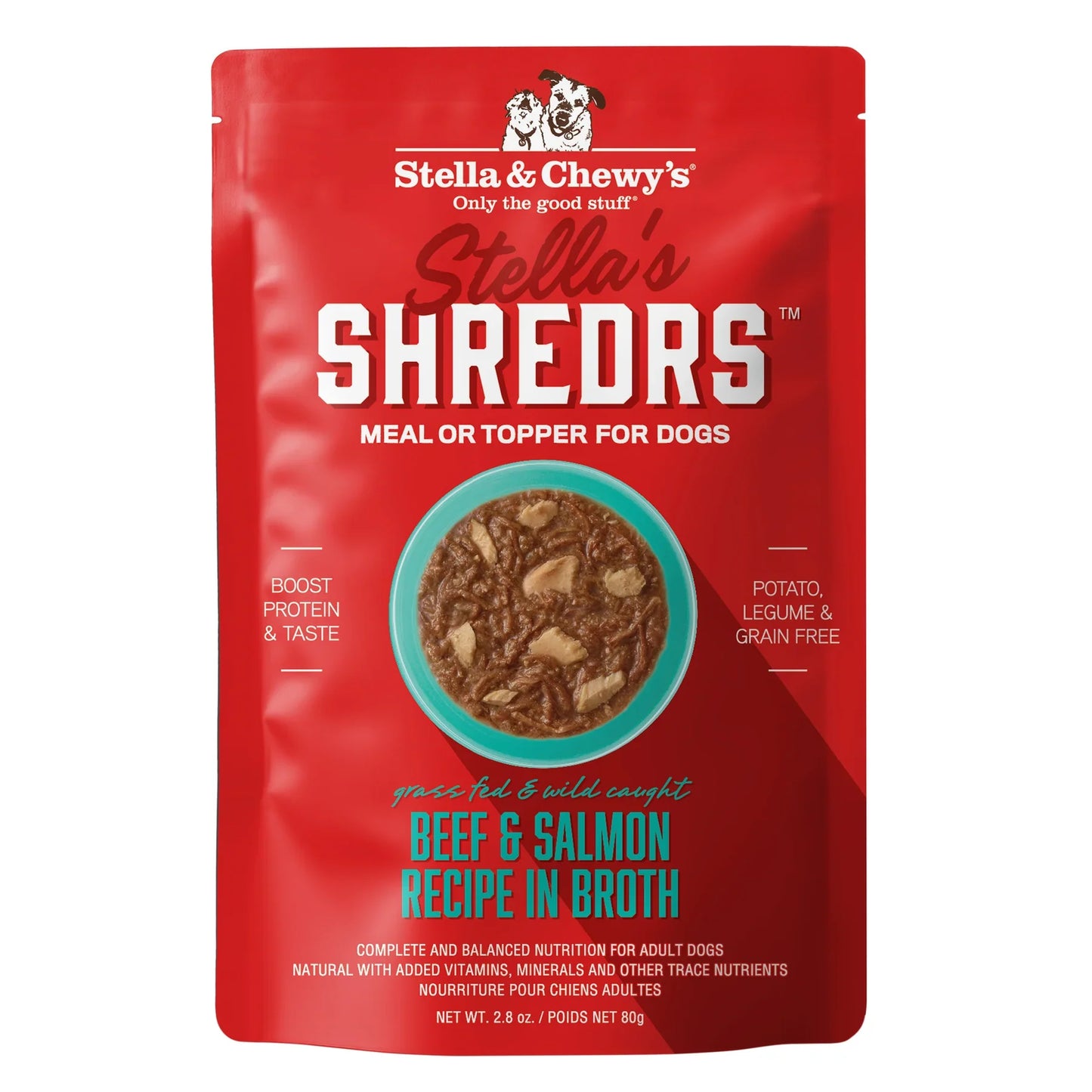 Stella Chewys Dog Shredrs Beef Salmon 2 8Oz Wet Dog Food - main product image