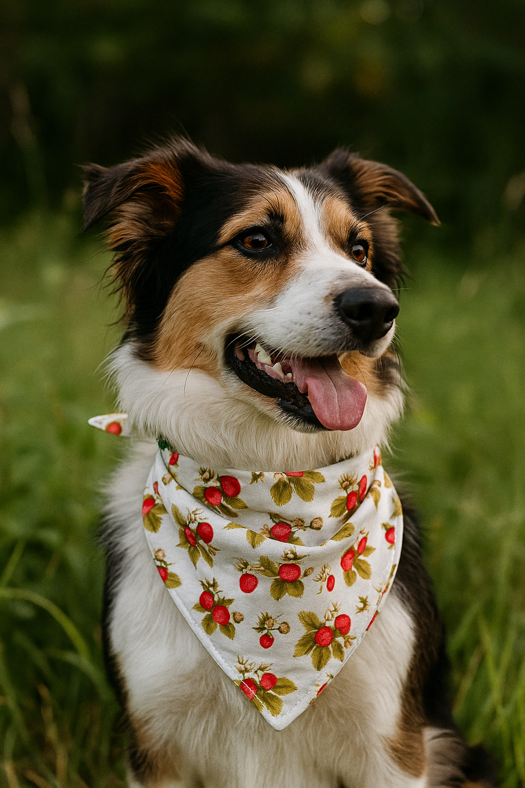 Strawberry Dog Bandana - detail view