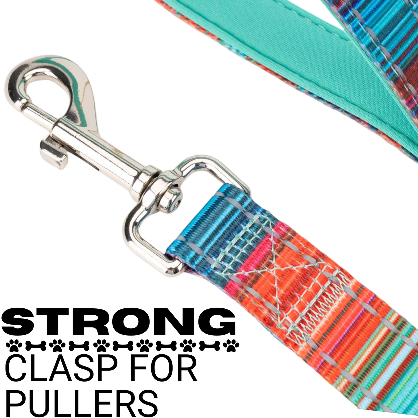 Dog Treats Stripe Leash by EcoBark Multicolor Padded Comfort - gallery product image for dog treats