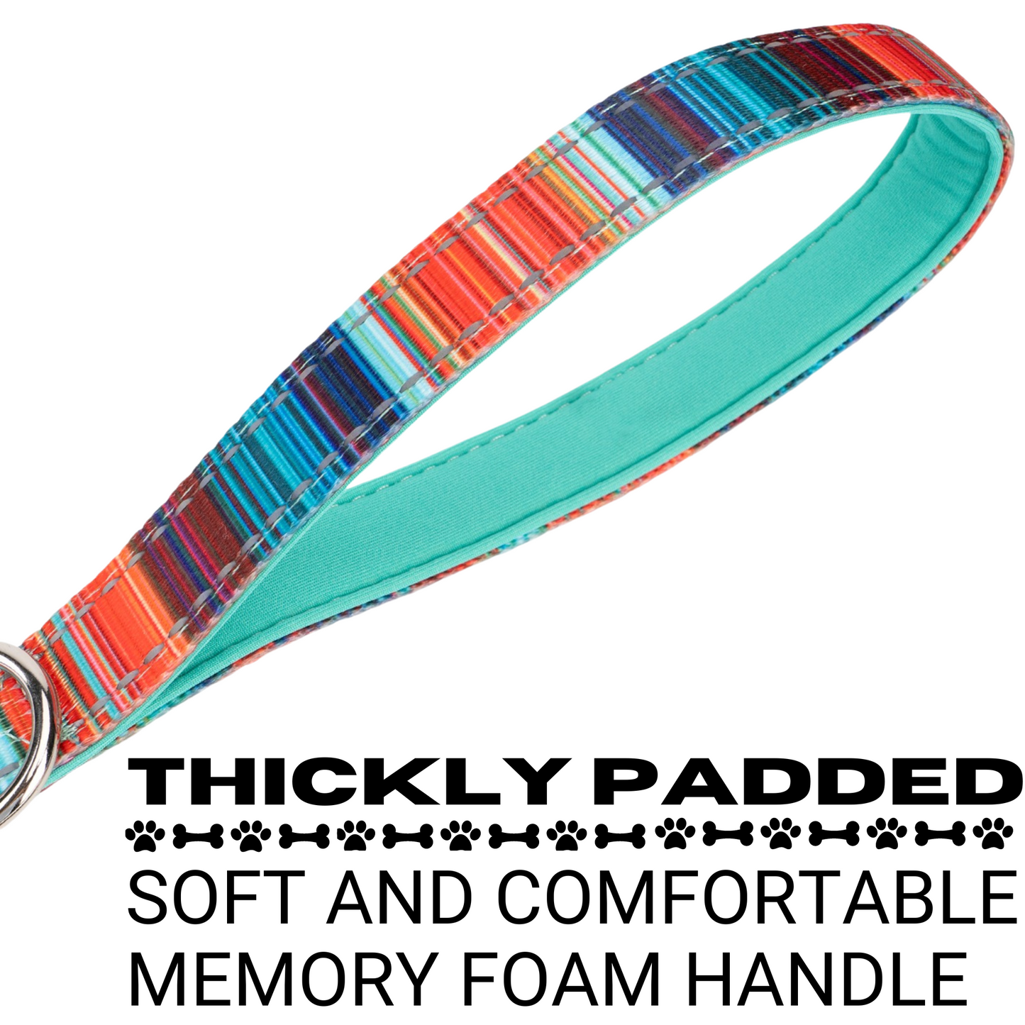 Dog Treats Stripe Leash by EcoBark Multicolor Padded Comfort - gallery product image for dog treats